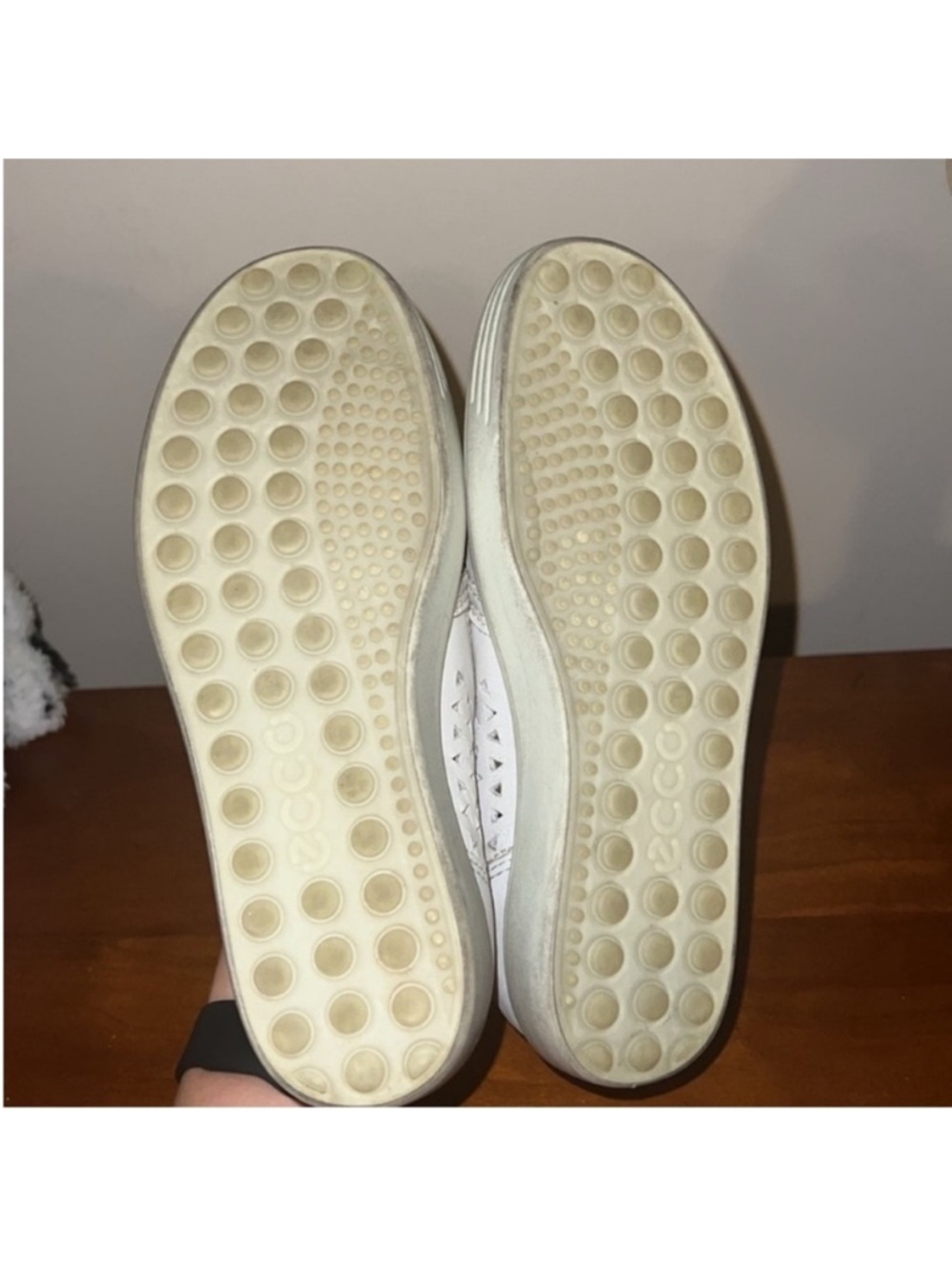 Ecco | Women’s Size 4 Extra Width | White Perforated Slip-On Leather Sneakers - Picture 5 of 11
